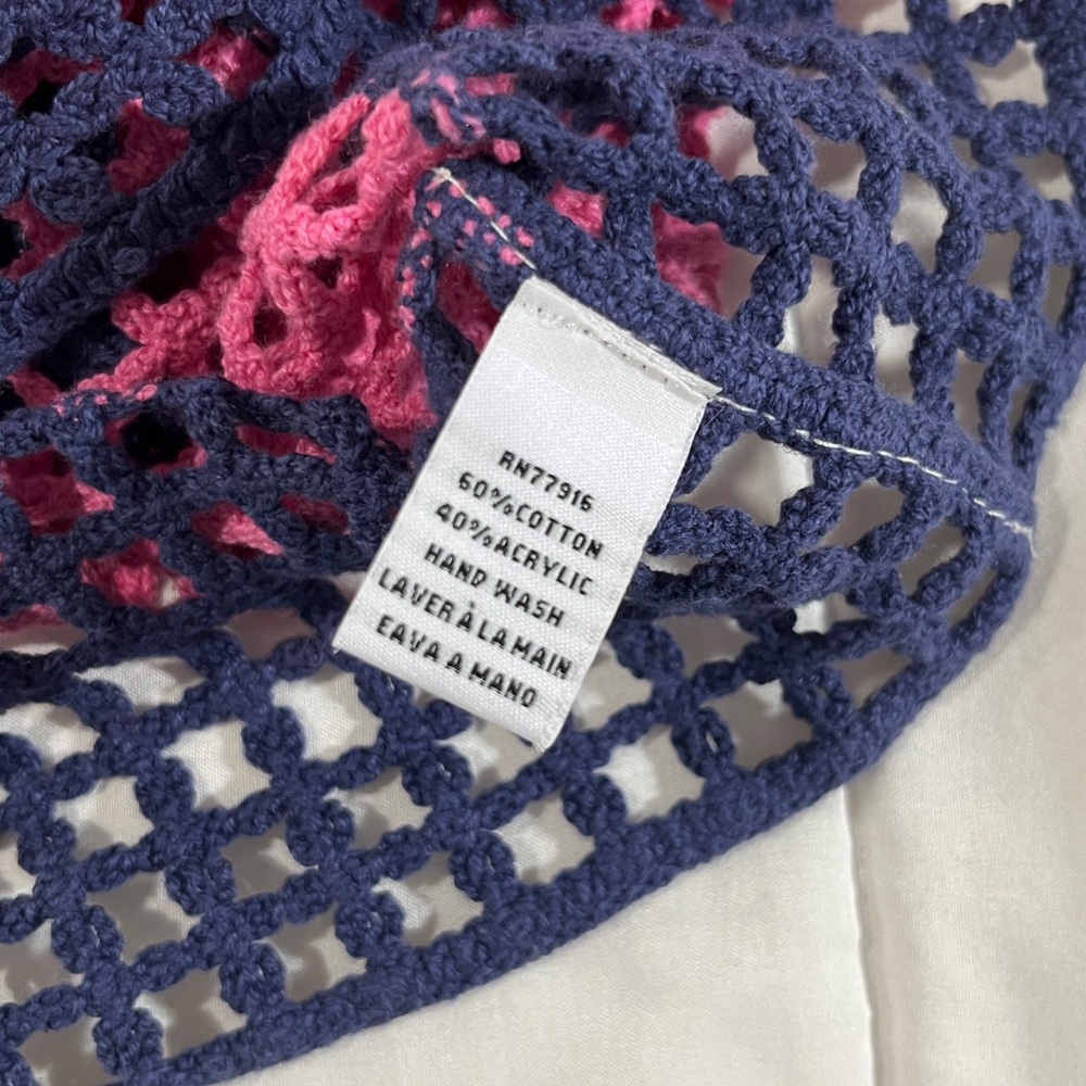 Maeve by Anthropologie Multicolored Crochet Open Knit Colorblock Striped Poncho - Picture 7 of 7